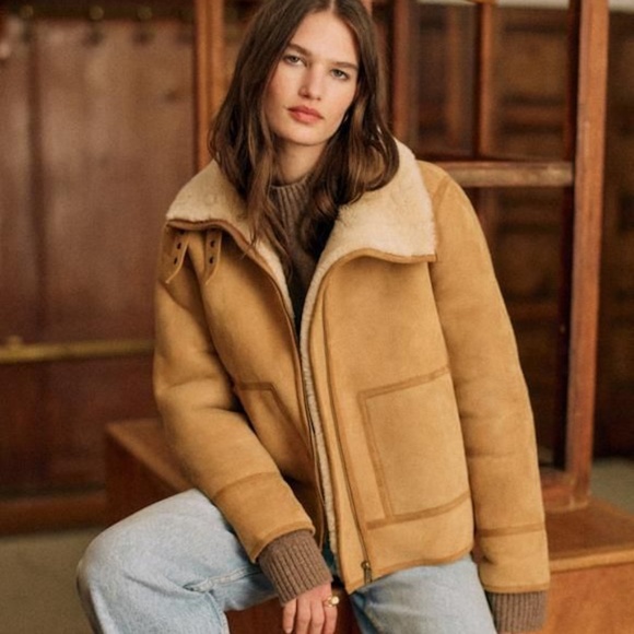 EUC Sezane Calixte Coat Dark Beige / Ecru - Size 4 - Picture 1 of 10